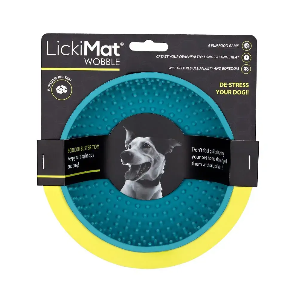 Tapete De Lamber Para Cachorro Wobble Azul Lickimat