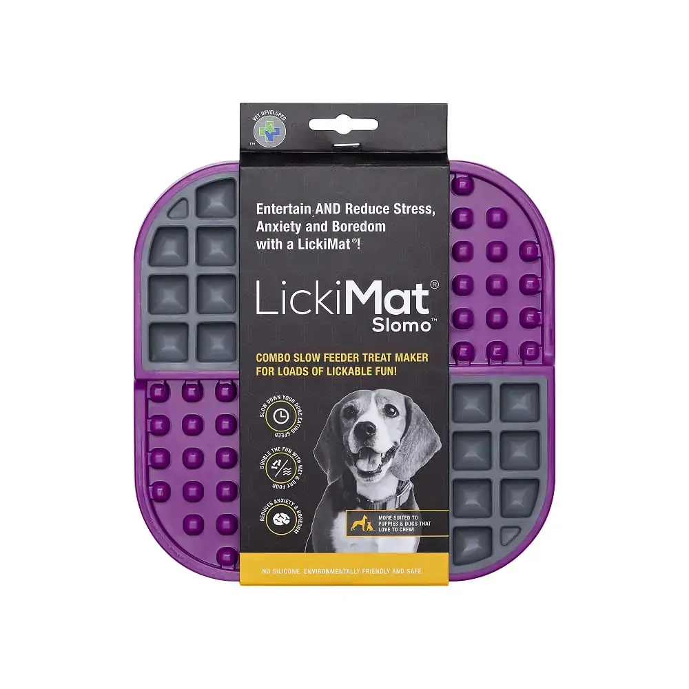 Tapete De Lamber Para Cães Slomo Roxo Lickimat