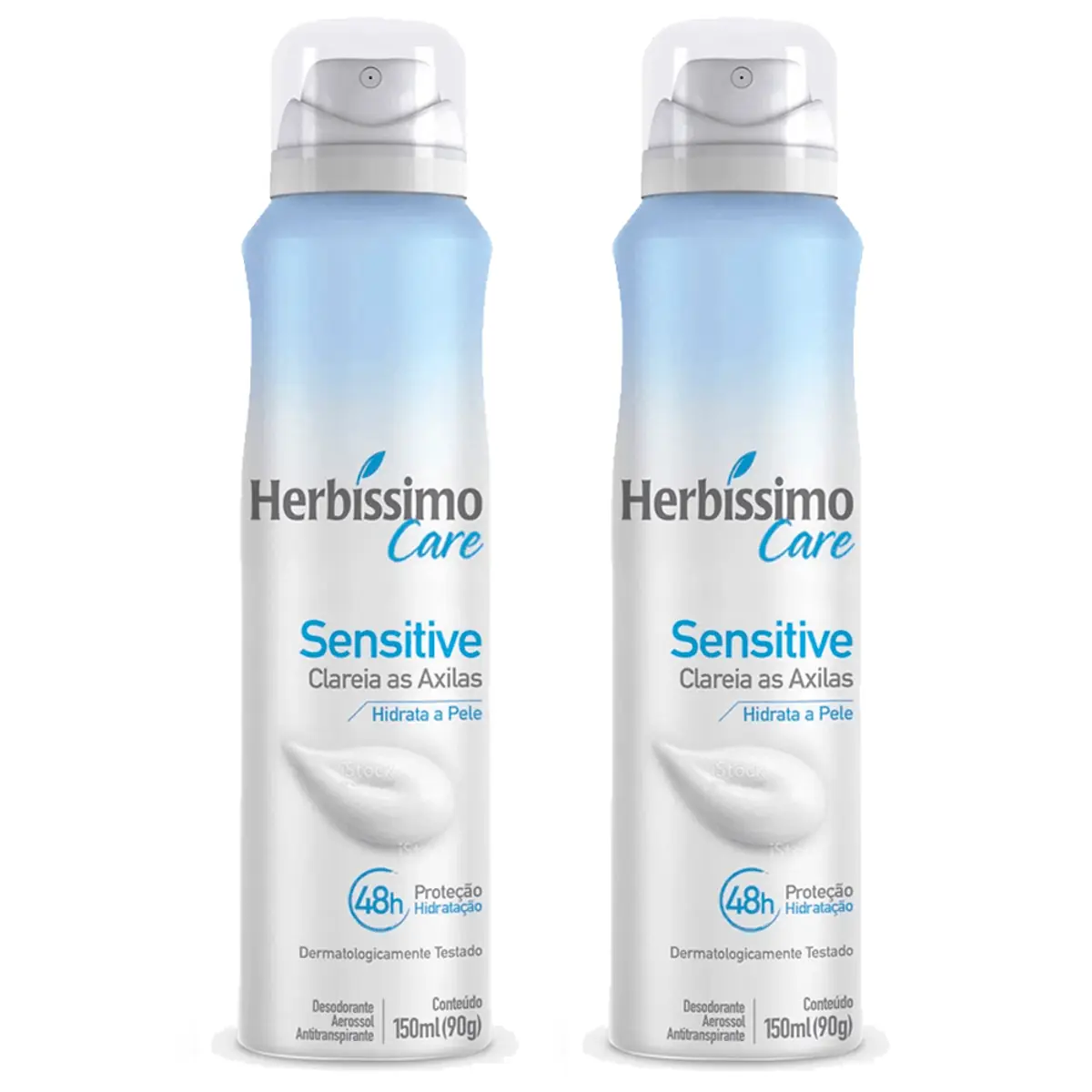 Kit Desodorante Aerossol Antitranspirante Herbissimo Care Sensitive c/2 unidades