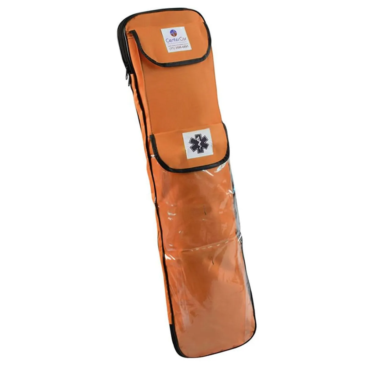 Bolsa Porta Talas e Colares com Bolso Transparente Laranja