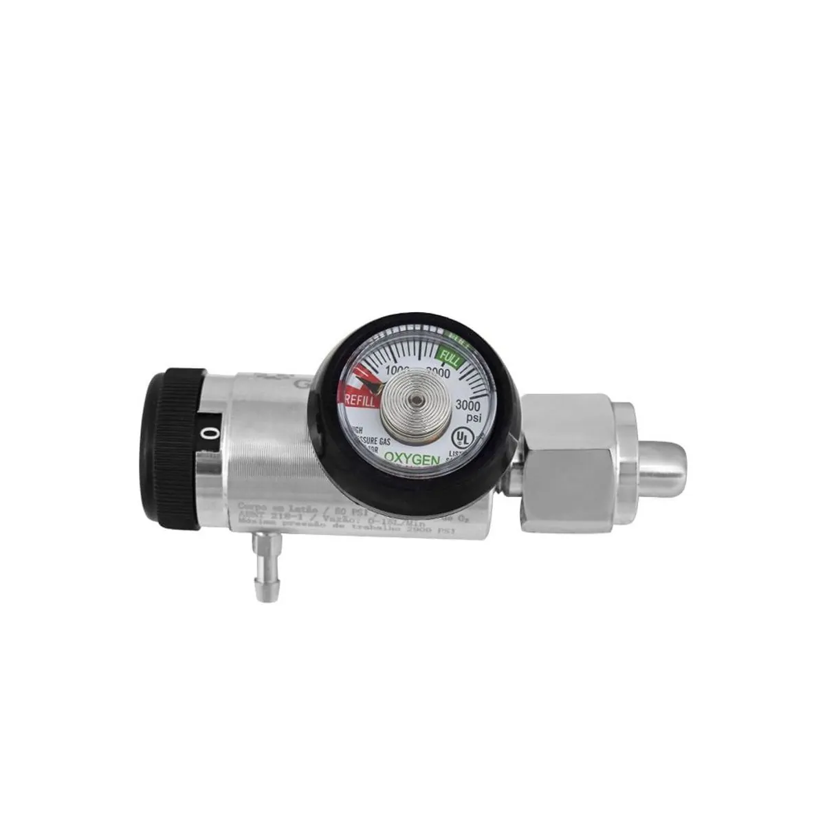 Regulador de Pressão Graduado Mini para Oxigênio 15 LPM Click