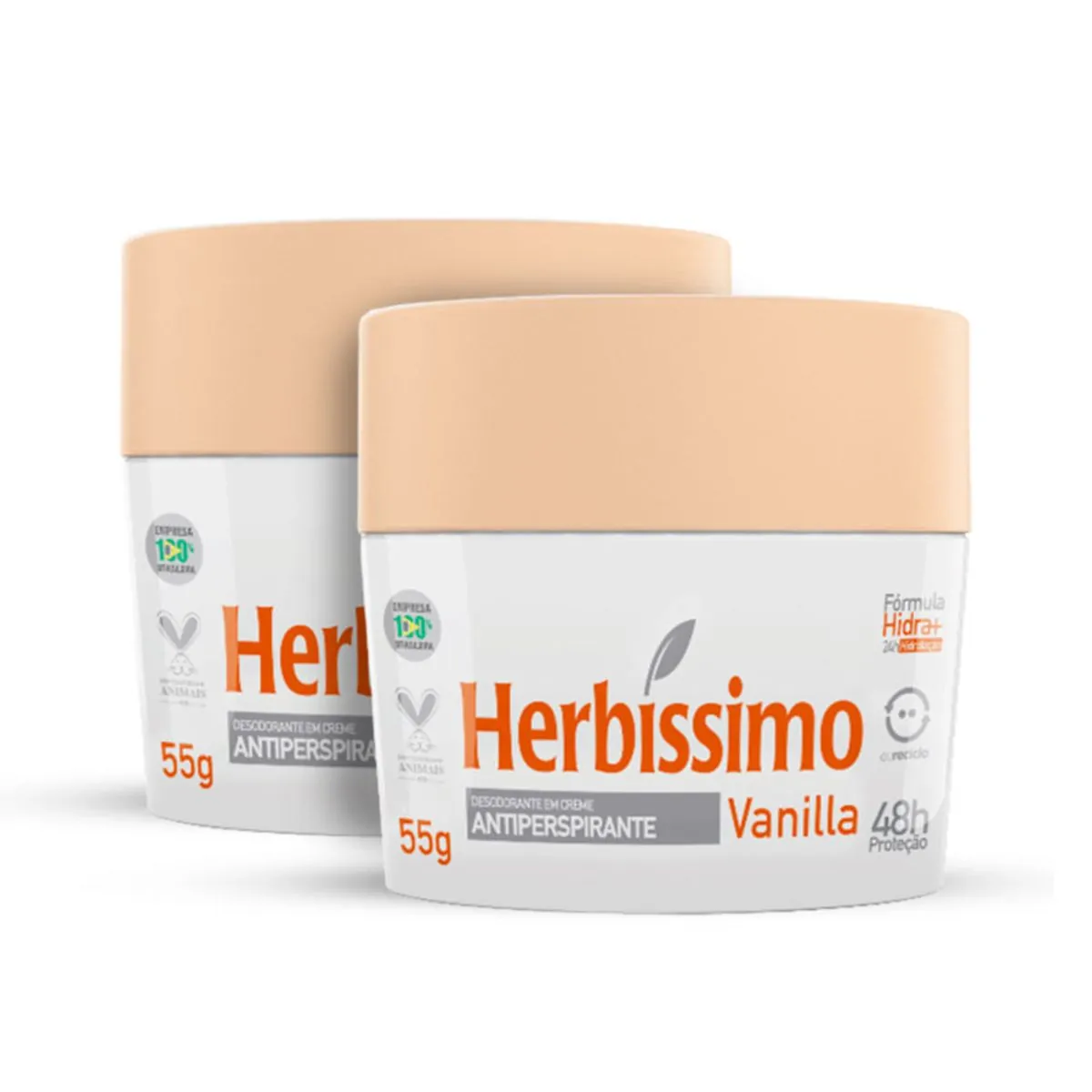 Kit Desodorante Creme Antitranspirante Vanilla Herbissimo 55G - 2 unidades