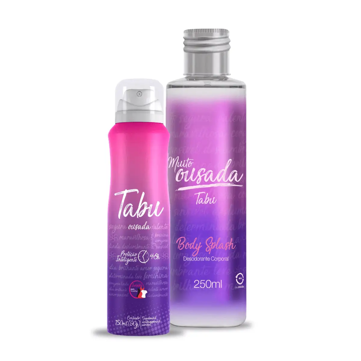 Kit Desodorante Aerosol Antitranspirante 150Ml e Body Splash Deo 250ML Tabu Ousada