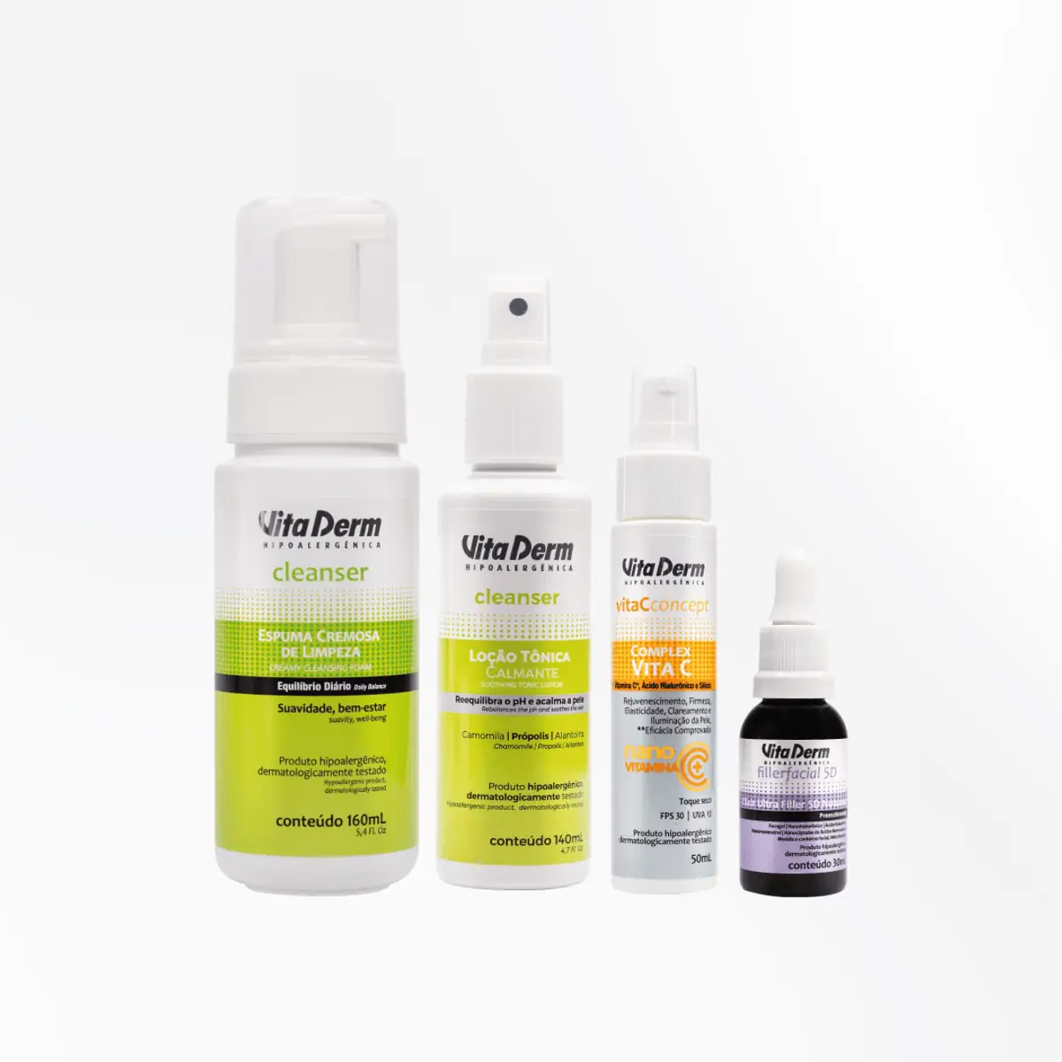 Kit Pele Normal e Seca - Espuma Cremosa de Limpeza Cleanser + Loção Tônica Calmante Cleanser + Compl