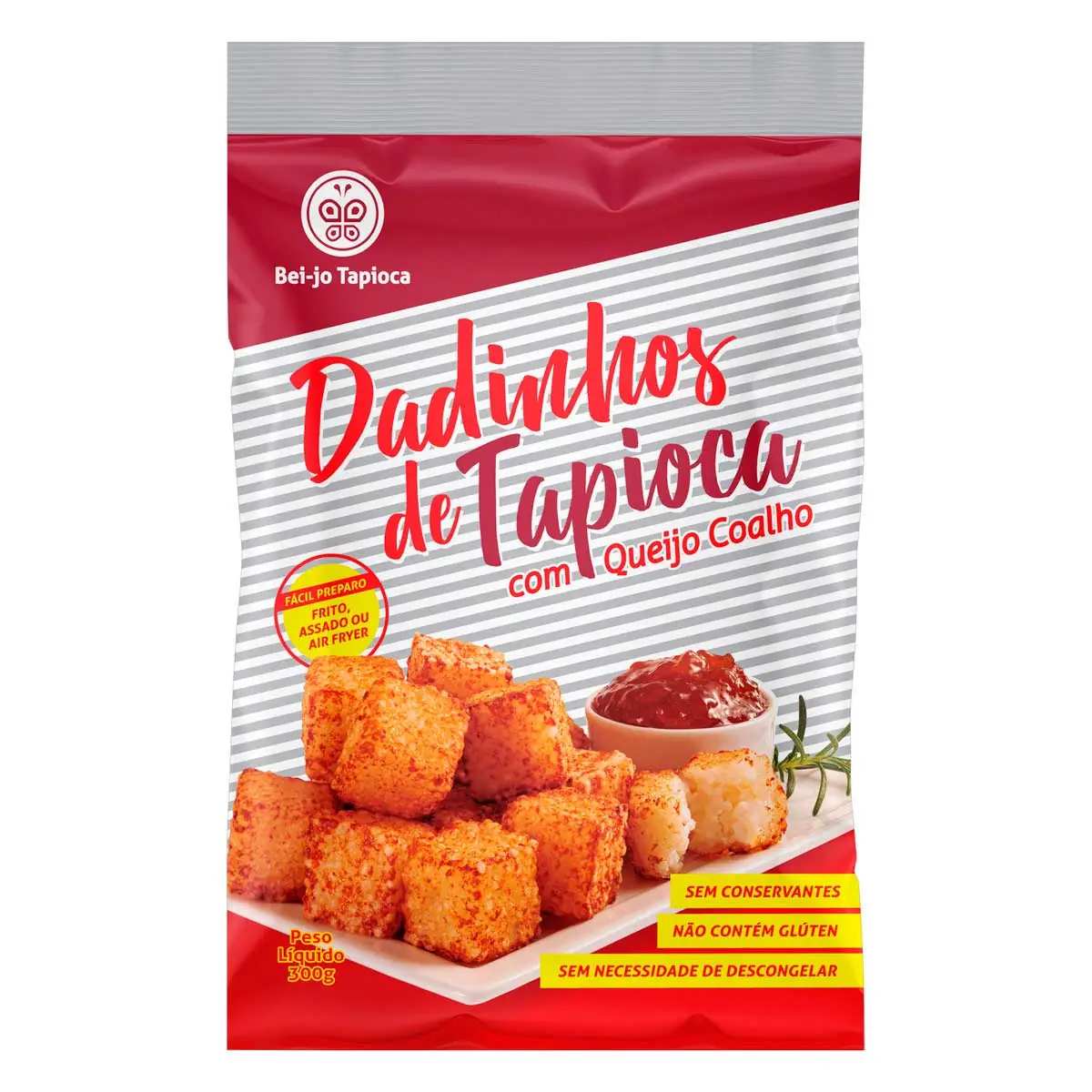 Dadinho De Tapioca Congelado Com Queijo Coalho Bei Jo Tapioca Pacote 300g