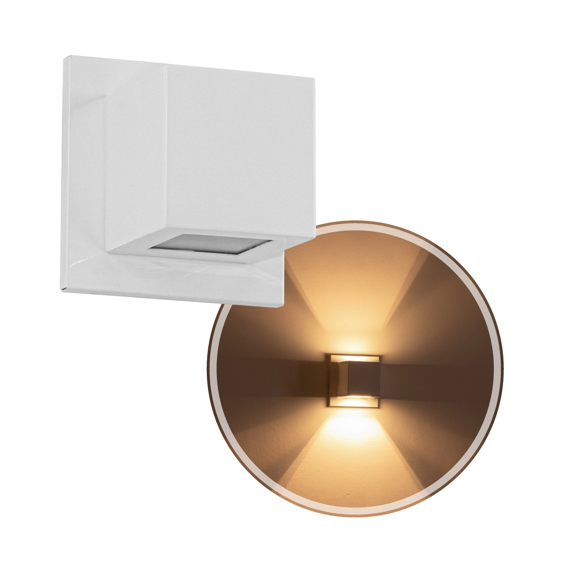 4x Arandela Box Cubo Pequena 2 Fachos Branca Parede Muro St1318