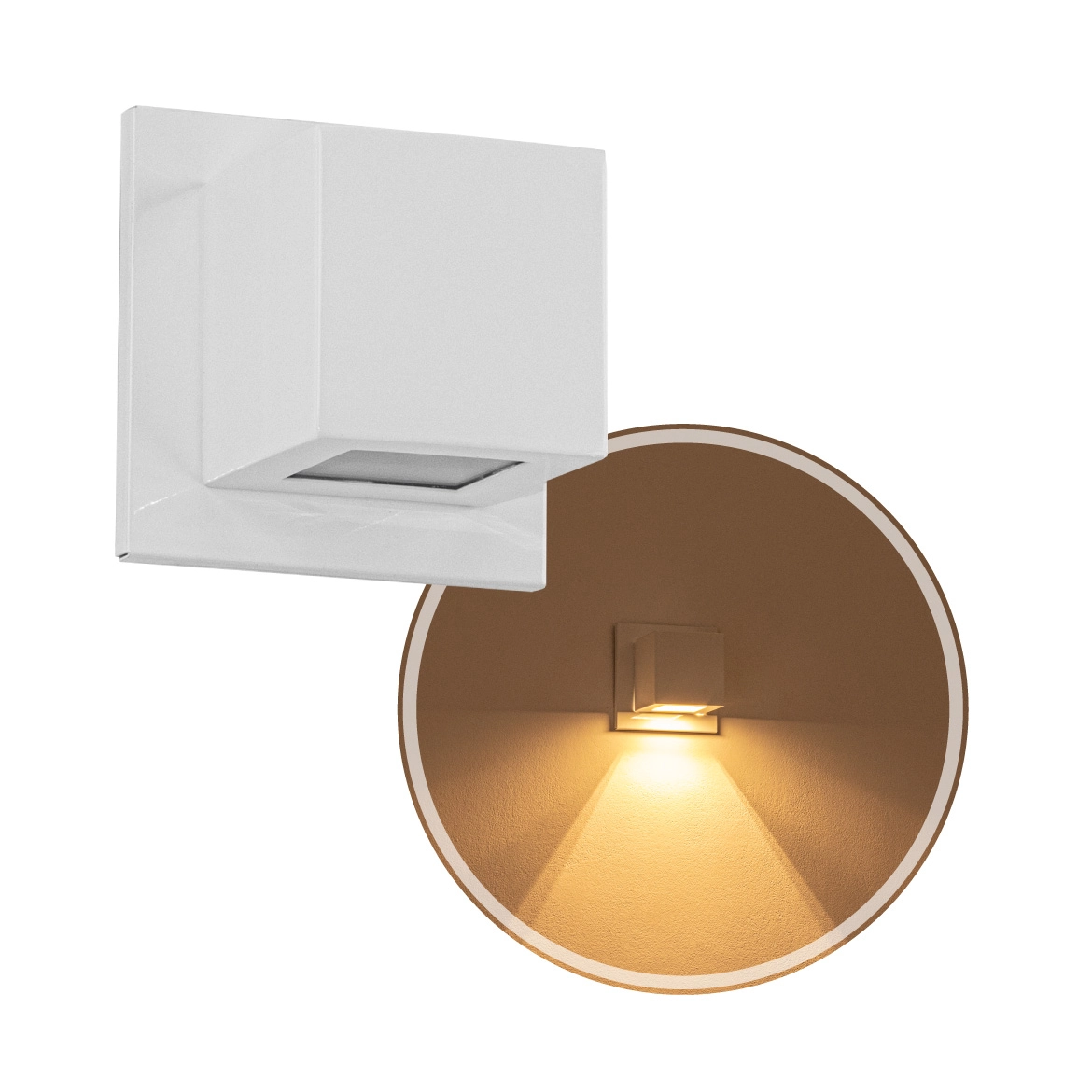 5x Arandela Box Cubo Pequena 1 Facho BRANCO Parede Muro St1319