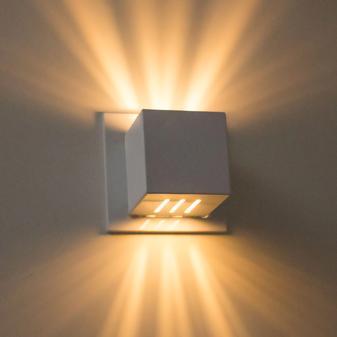 4x Arandela Box Cubo Pequena 6 Fachos MARROM Parede Muro St1317