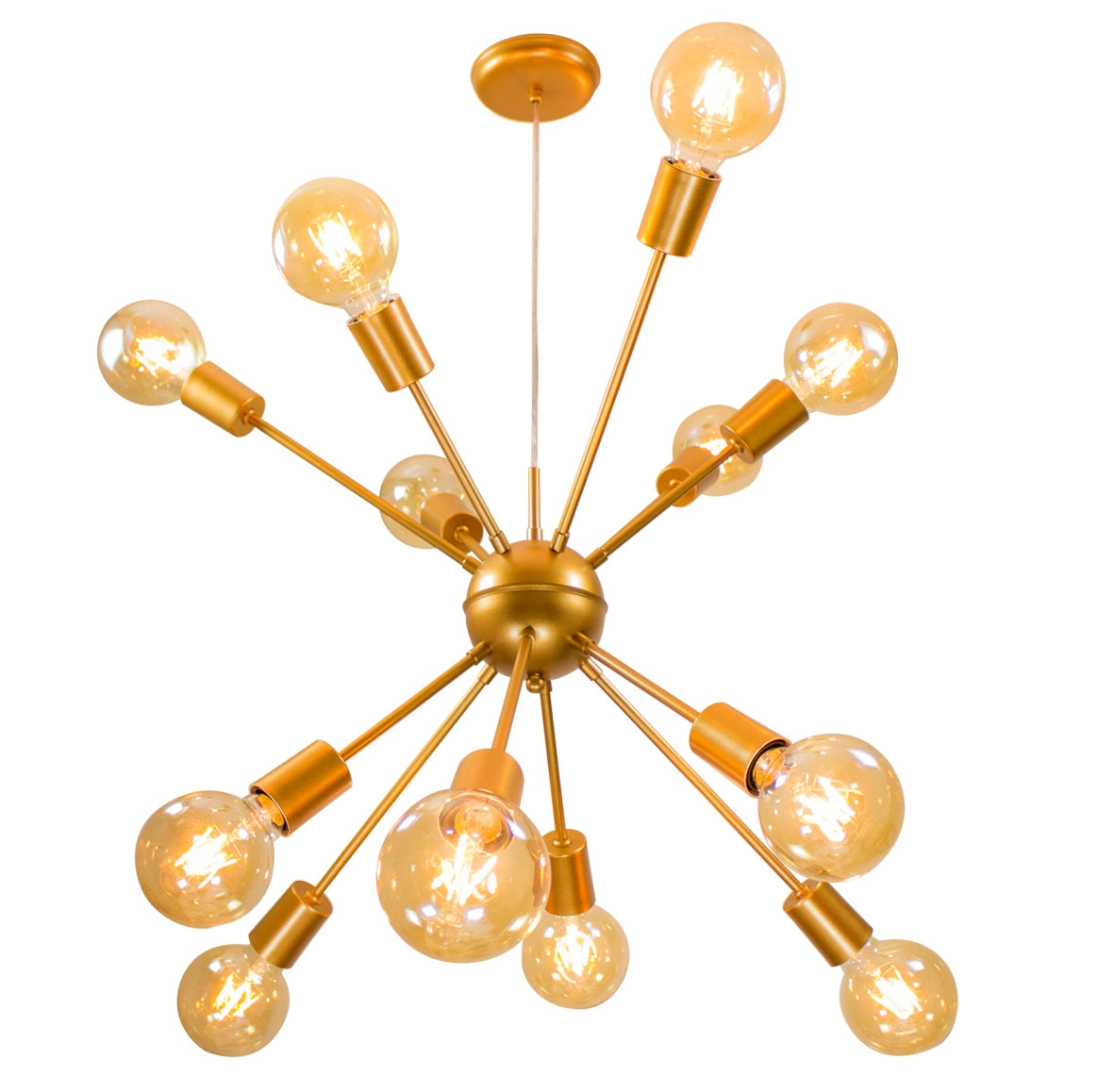 Pendente Sputnik Atom Cobre Fosco + 12 Lampadas Filamento de carbono 220V G95 St598