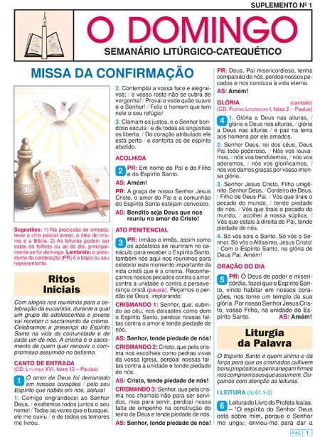 Missa Da Confirmacao 650g Editora Paulus