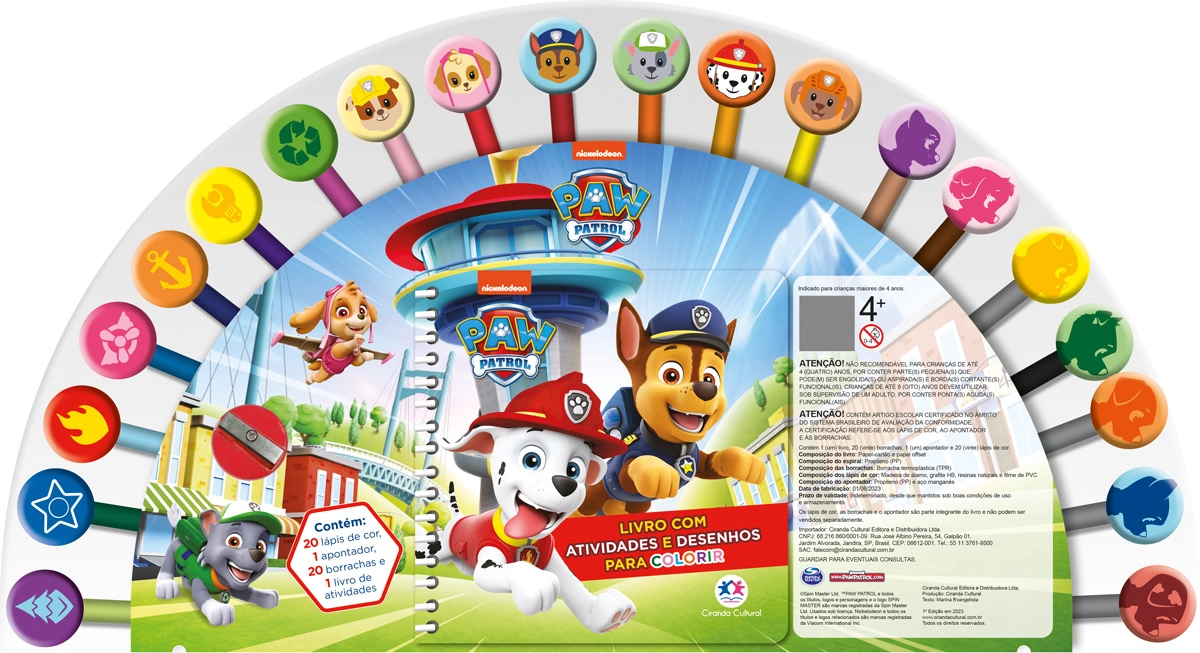 Kit Livro Borracha Divertida Patrulha Canina 110072 Ciranda Cultural