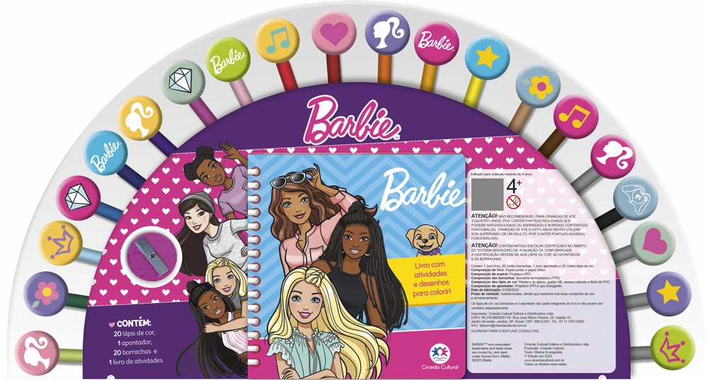 Kit Livro Borracha Divertida Barbie 110089 Ciranda Cultural