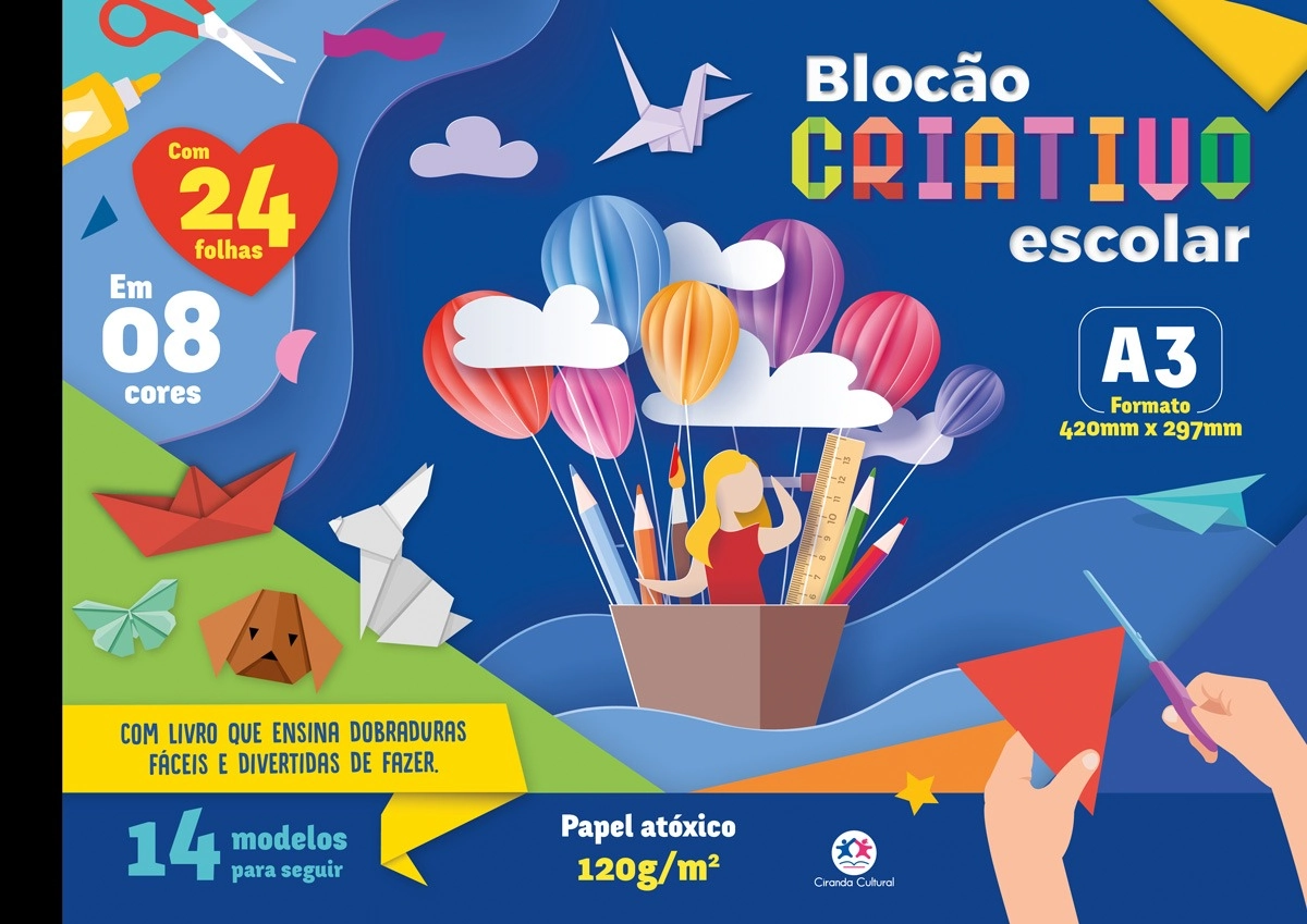 Blocao Criativo Escolar A3 24f 120g 8 Cores 9786526118689 Ciranda