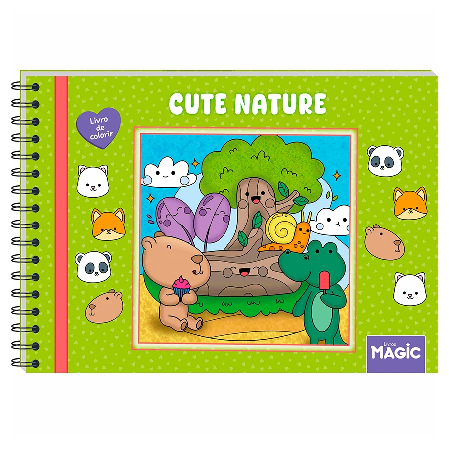 Livro Cute Nature Colorir Capa Dura