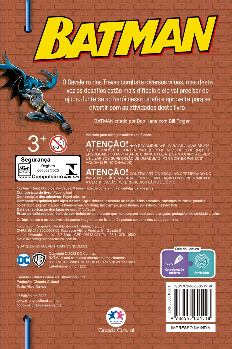 Livro Atividades Batman Aventuras Do Homem Morcego 1518 Ciranda