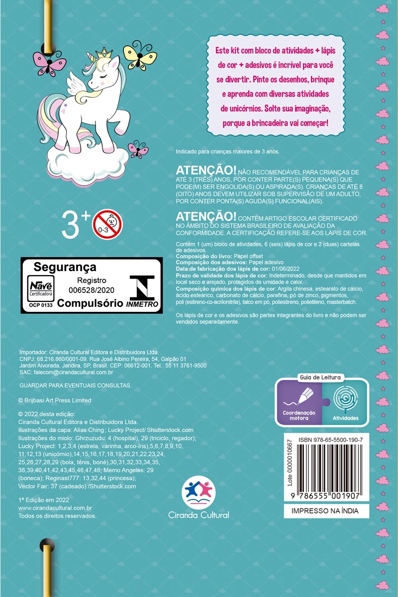 Livro Atividades Unicornios 1907 Ciranda
