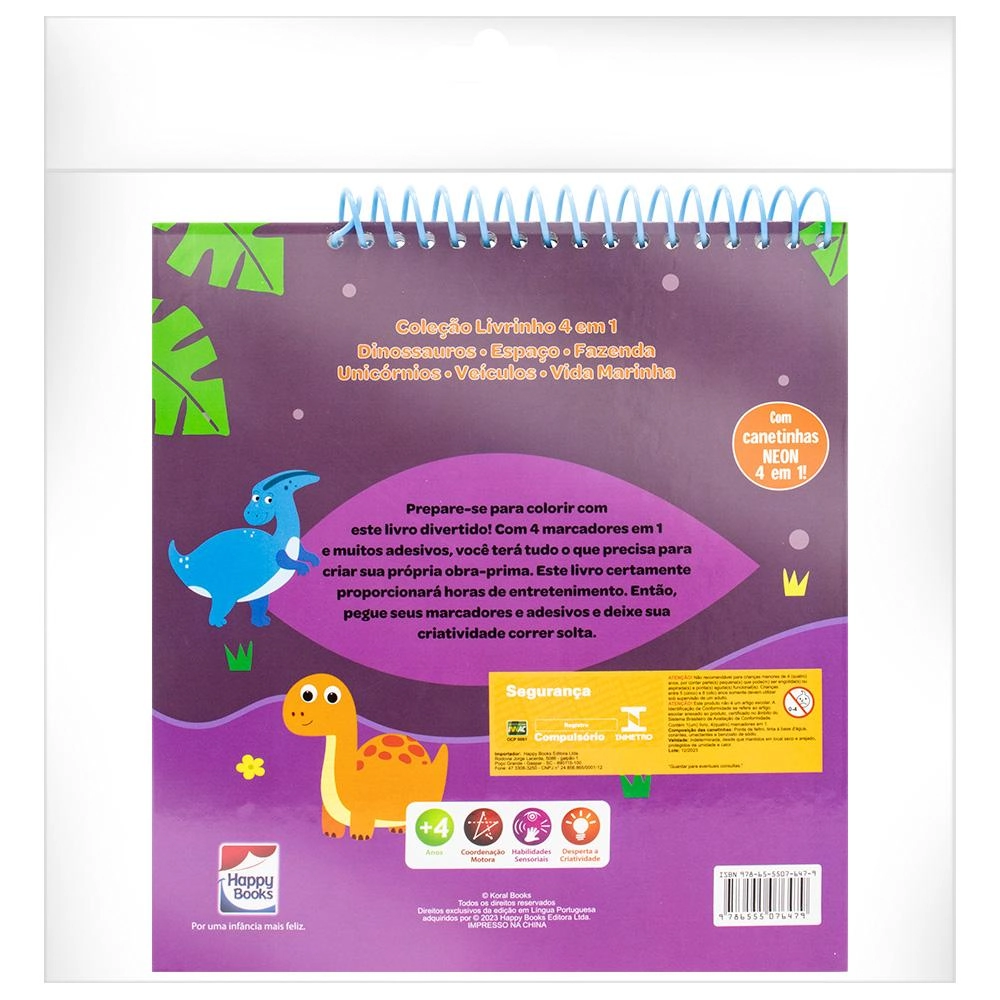 Livrinho 4 Em 1 Dinossauros 313750 Happy Books