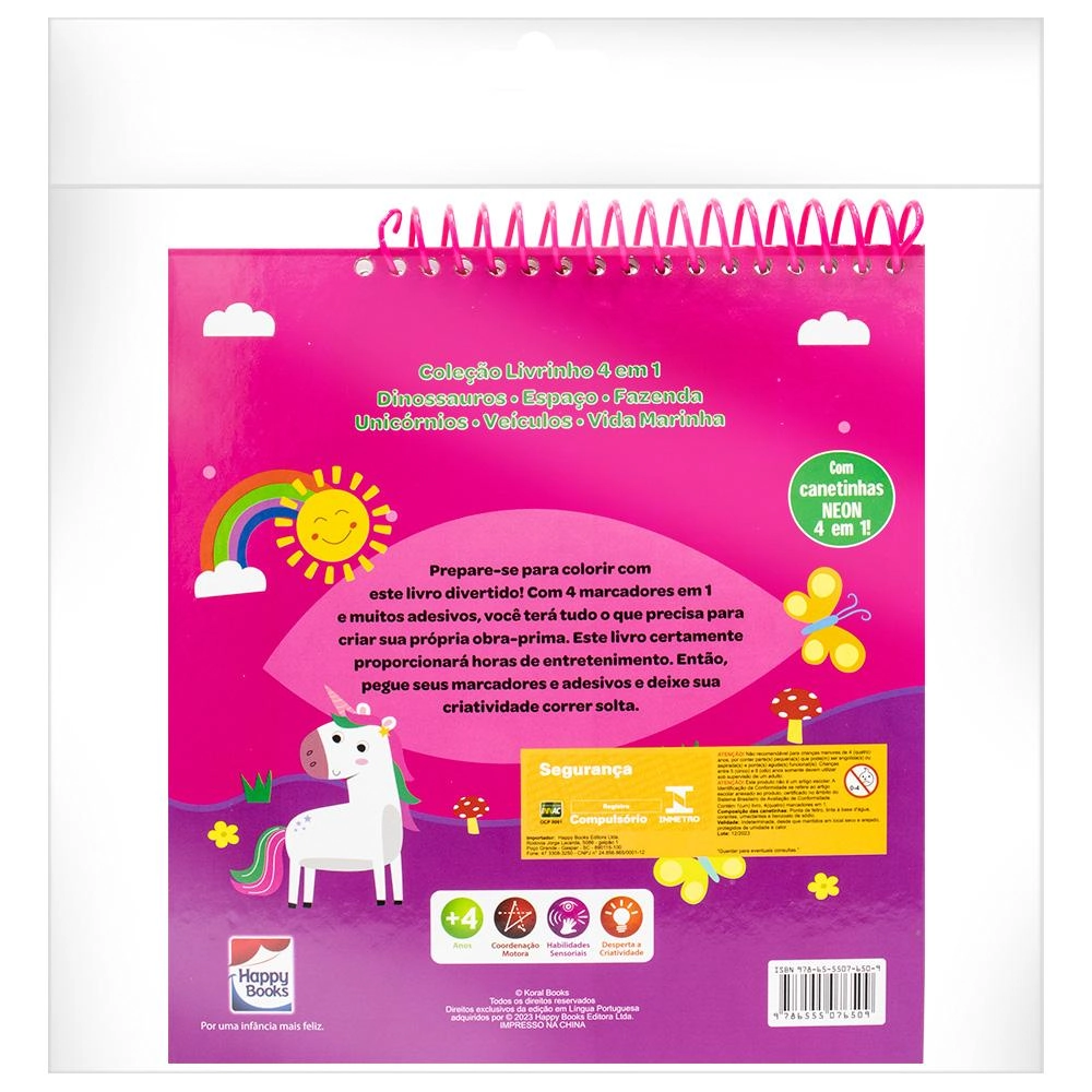 Livrinho 4 Em 1 Unicornios 314048 Happy Books