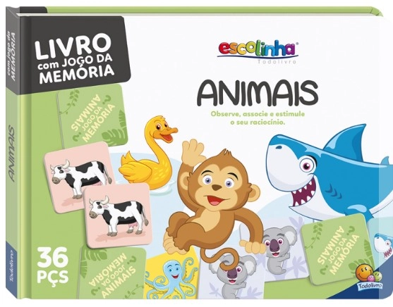 Livro Escolinha Qc Domino Memo Animais Memo 1158236 Todolivro