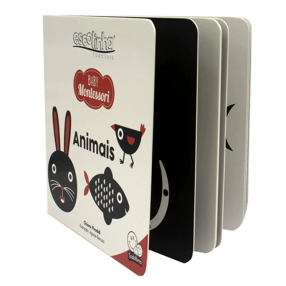 Livro Escolinha Baby Montessori Contrastes Animais 1159712 Todolivro
