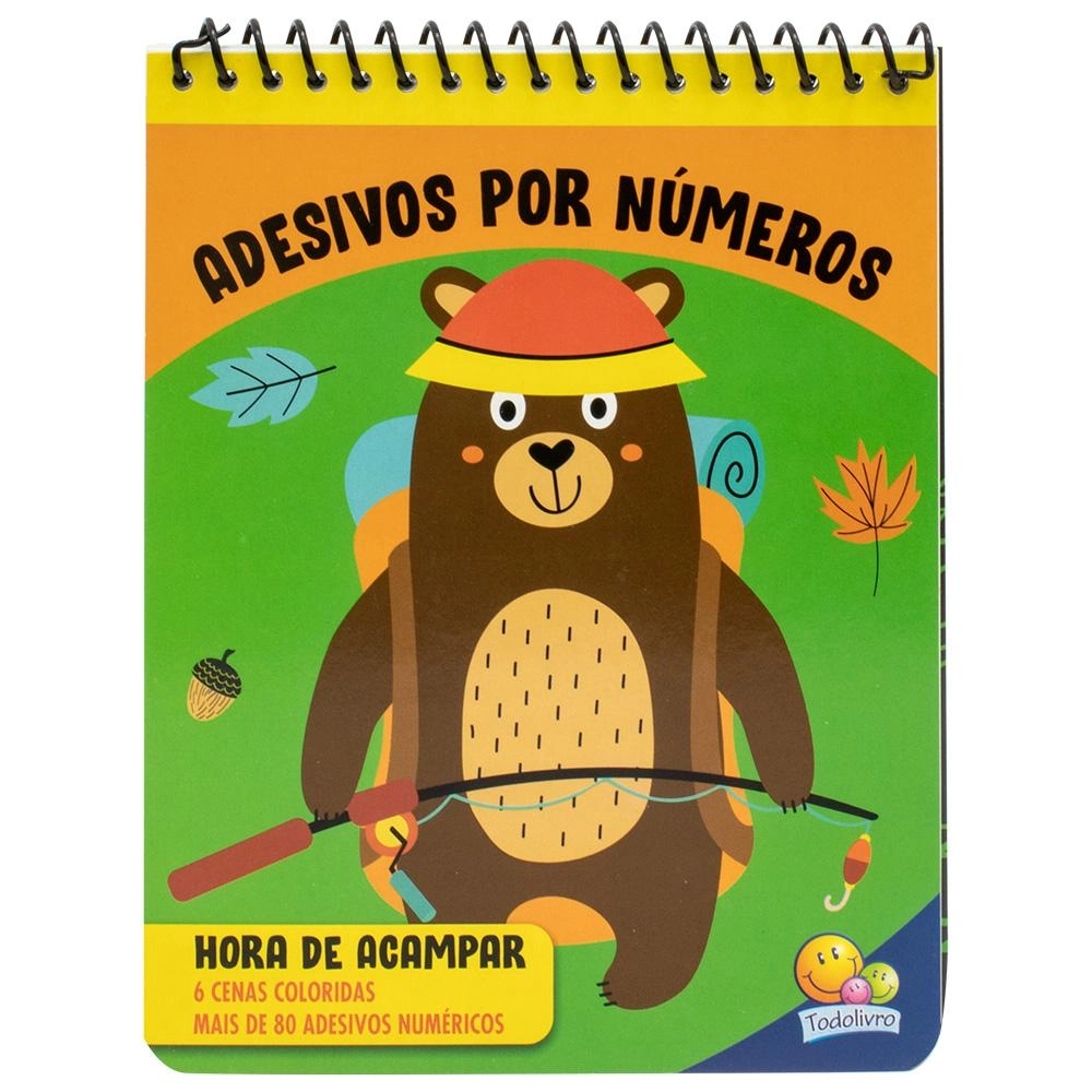 Livro Adesivos Por Numeros Hora De Acampar 1164996 Todolivro