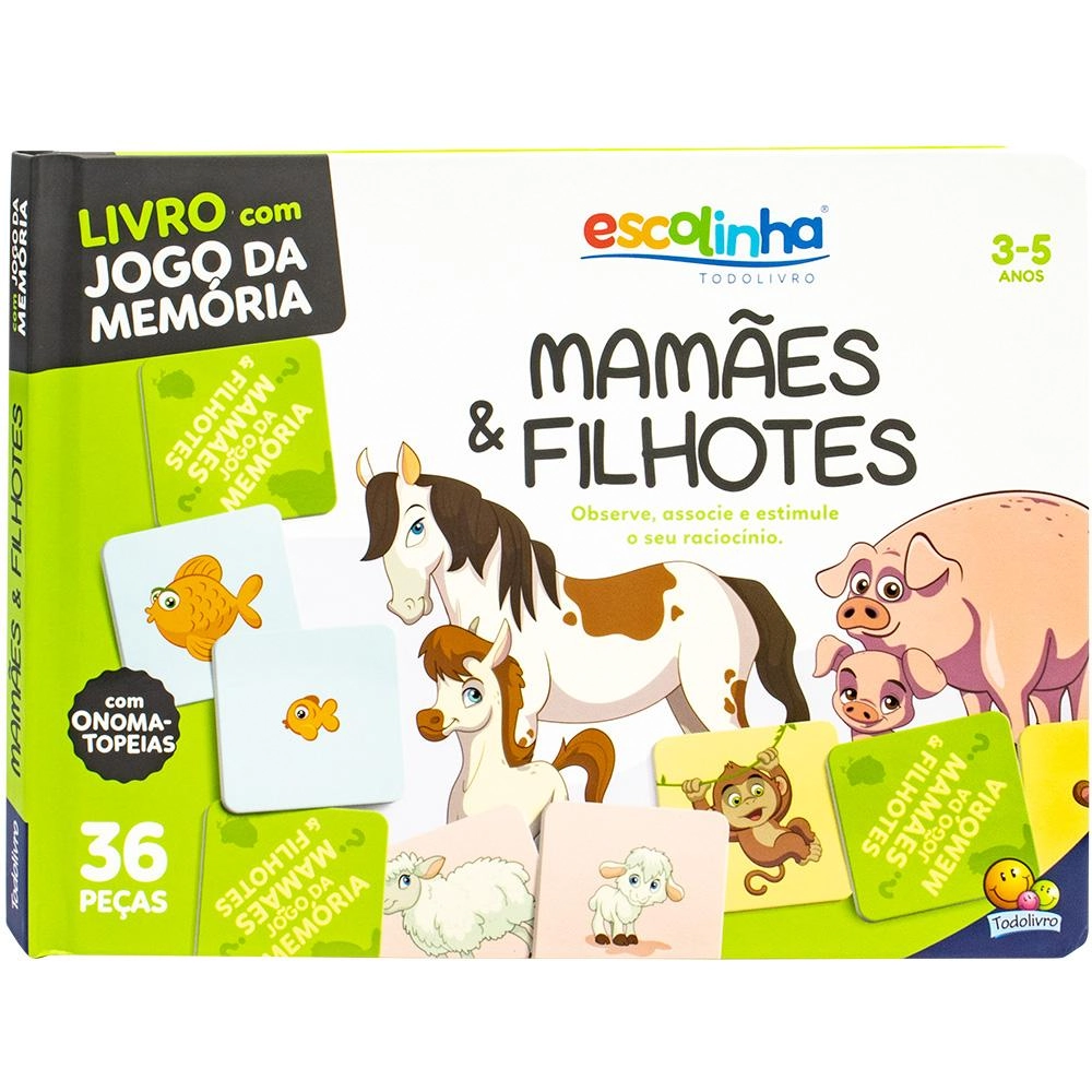 Livro Escolinha Memoria Mamaes E Filhotes 1165780 Todo Livro