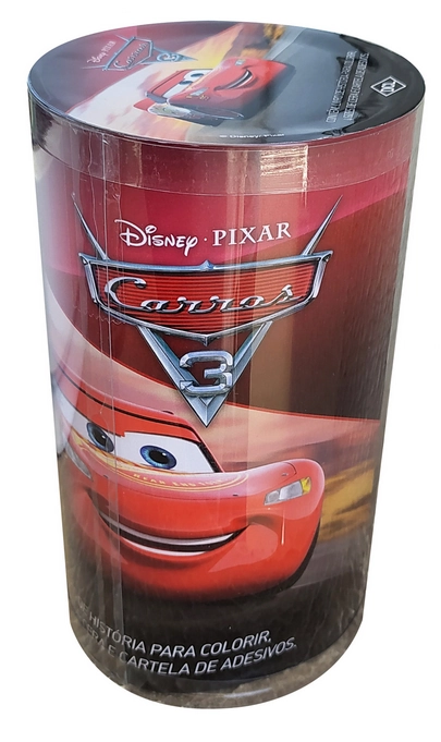 Mini Livro Disney Tubo Historias Colorir Carros D8154 Dcl