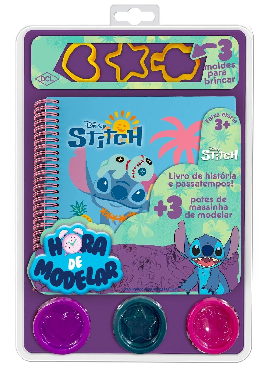Livro Stitch Hora Modelar Massinha D8311 Dcl