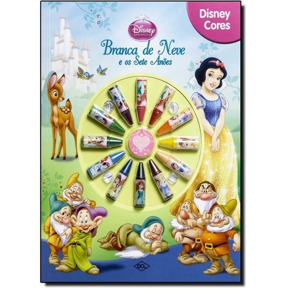 Branca De Neve E Os Sete Anões Coleção Disney Cores Acompanha 12 Giz Cera Phidal