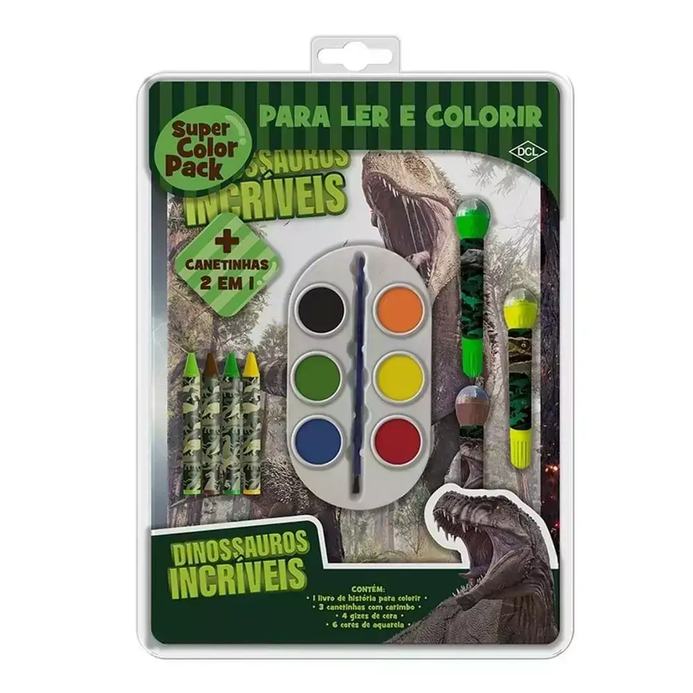 Livro para Colorir - Super Color Pack - Dinossauros Incríveis - DCL Editora