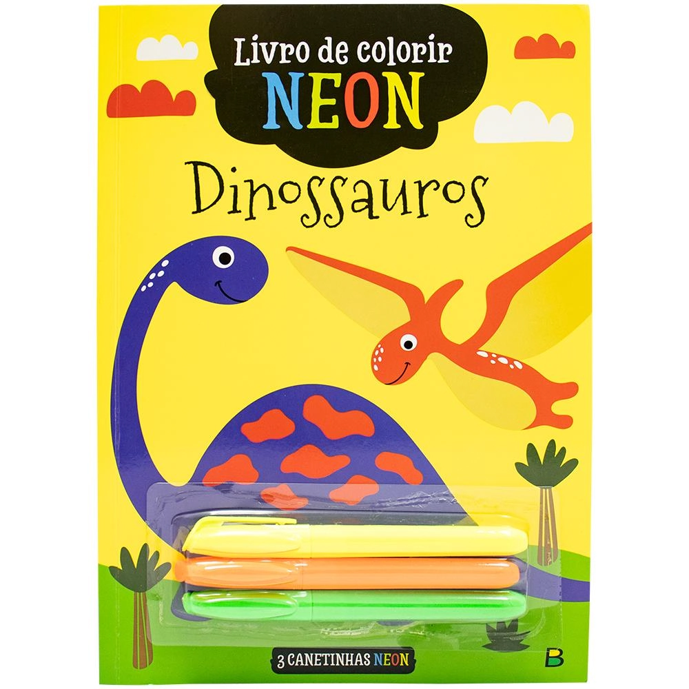 Livro Colorir Neon Dinossauro 1171925 Todolivro
