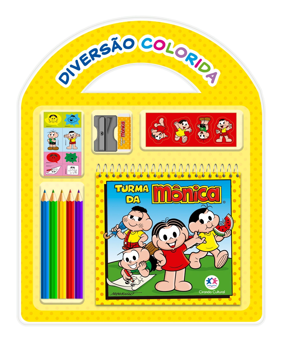 Kit Escolar Livro Apontador Turma Da Monica Diversao Colorida 95767 Ciranda