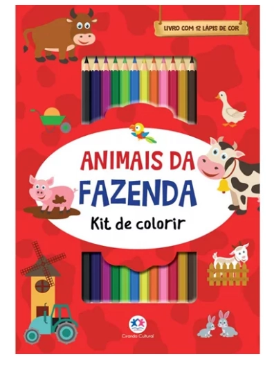 Livro Kit Colorir Animais Fazenda 95910 Ciranda