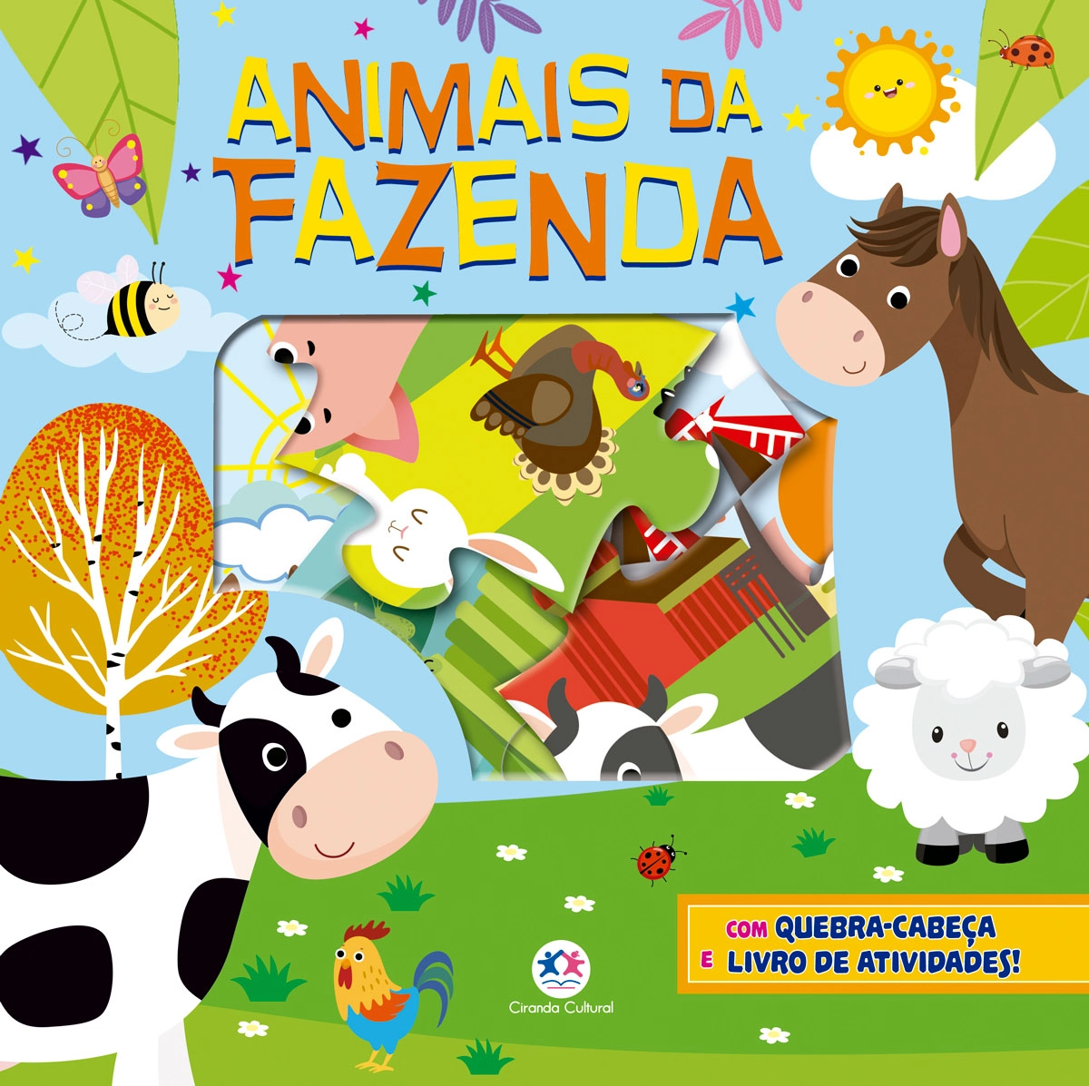 Kit Livro Quebra Cabeca Animais Da Fazenda 95934 Ciranda