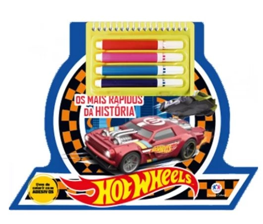 Livro Kit Colorir Hotwheels Os Mais Rapidos Da Historia 96108 Ciranda
