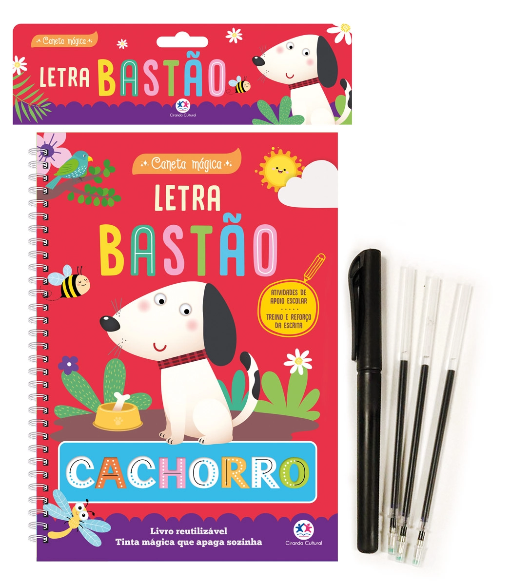 Kit Livro Caneta Magica Letra Bastao 098225 Ciranda Cultural