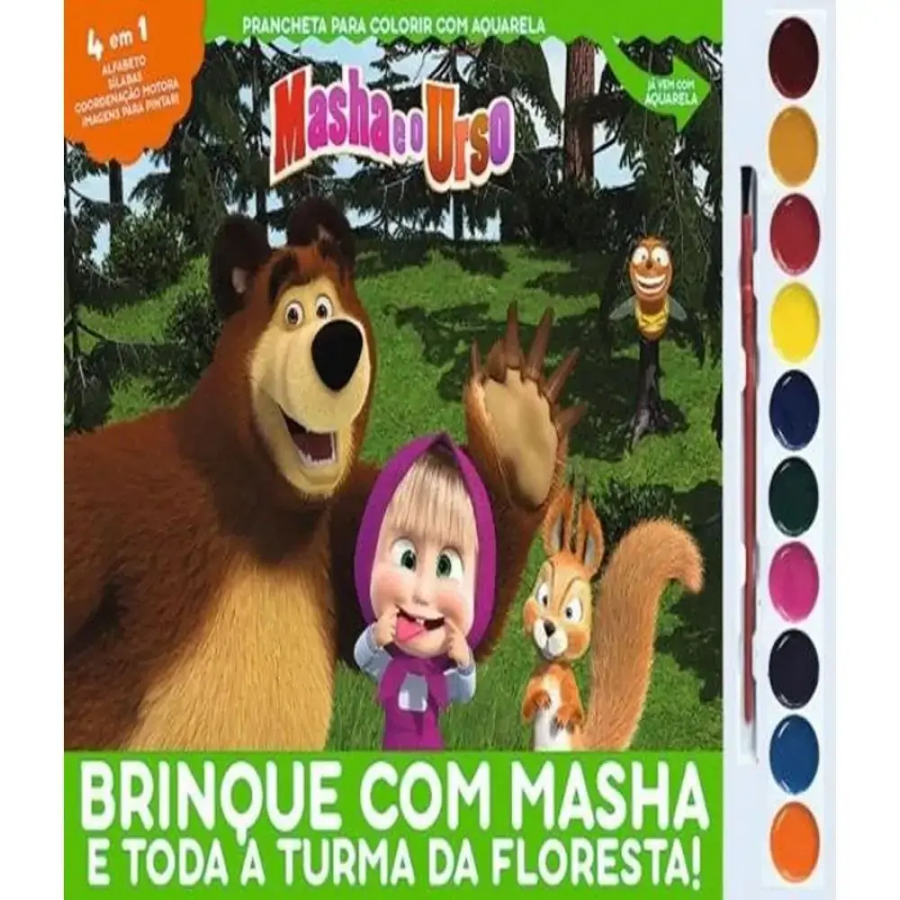 Livro Ed.online Pranc. P/colorir Com Aqua. Masha E O Urso