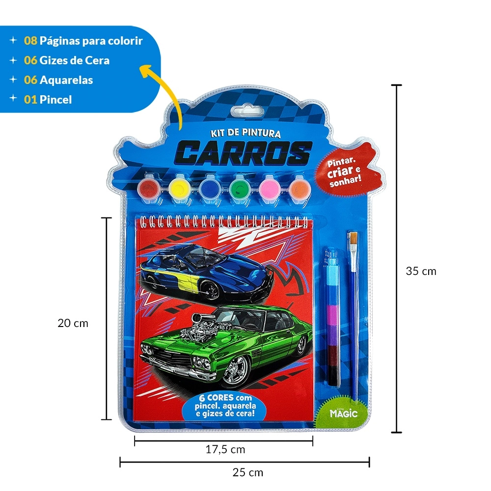 Kit Pintura Pintar Criar E Sonhar Carros 82095 Magic