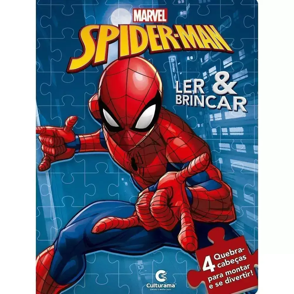 Livro Infantil - Ler e Brincar com Quebra-Cabeça - Disney - Marvel - Spider-Man - Culturama