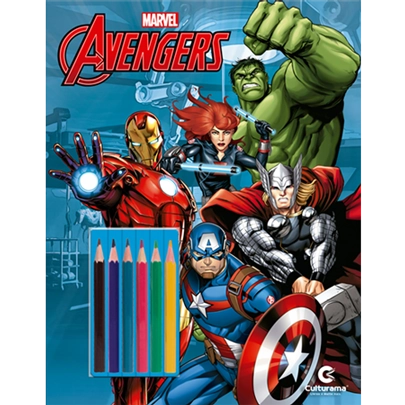Livro para Colorir e Ler - Disney - Marvel - Vingadores com Lápis - Culturama