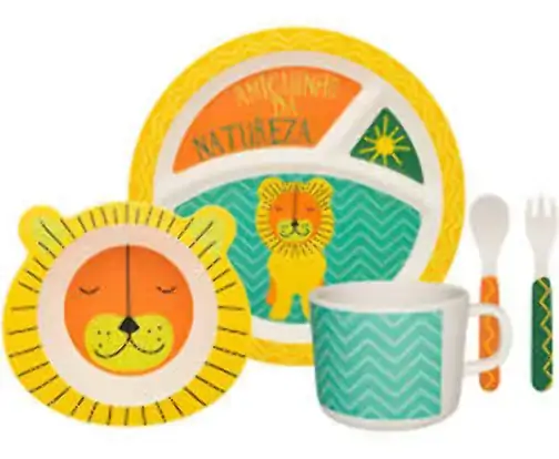 Conjunto De Refeicao Infantil 5 Pc Leaozinho