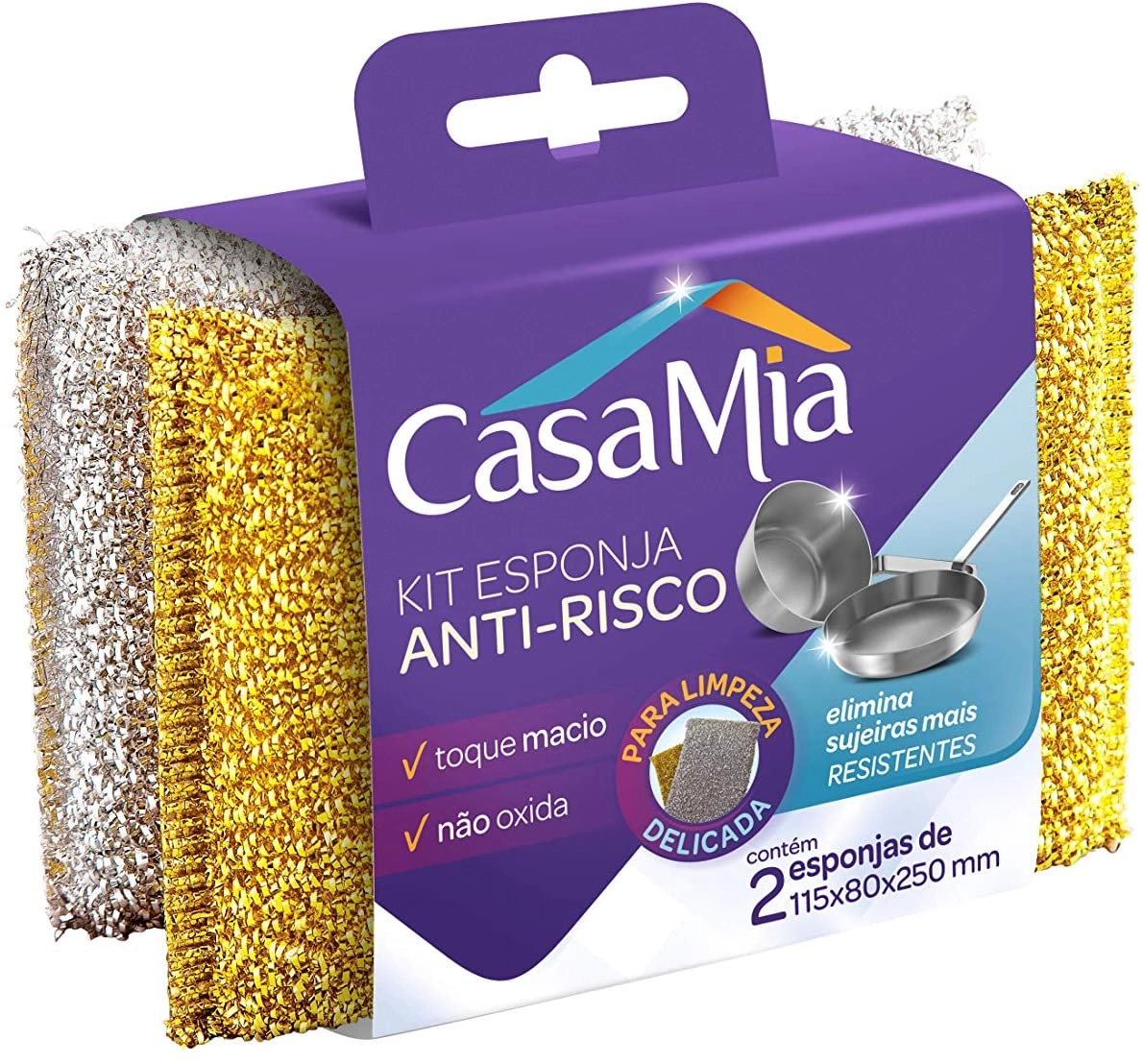 Kit Esponja Casamia C/ 2un Anti Risco