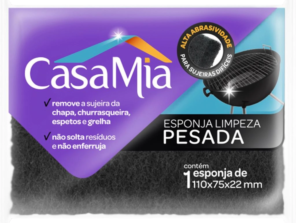 Esponja Casamia Limpeza Pesada Preto Ref 100018