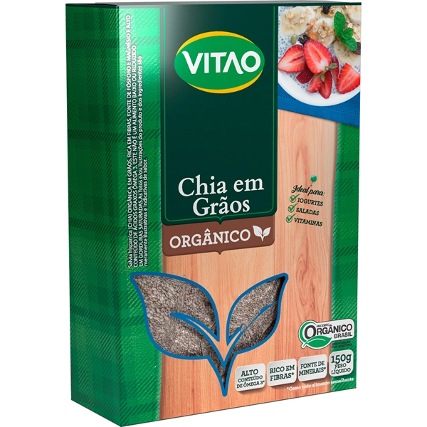 Chia Vitao Organico Cx 150gr Em Graos Cx 150gr