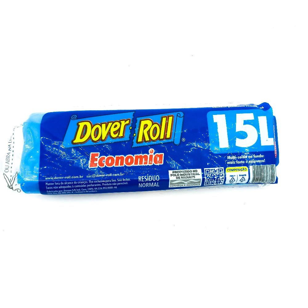 Saco Para Lixo 15l Dover Roll Economia 60 Unidades
