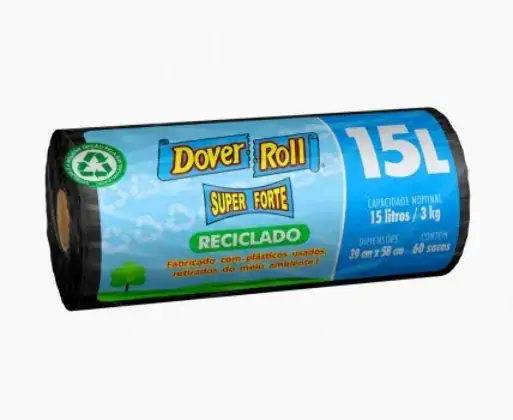 Saco Para Lixo Reforçado 15l Dover Roll Super Forte 60 Unidades
