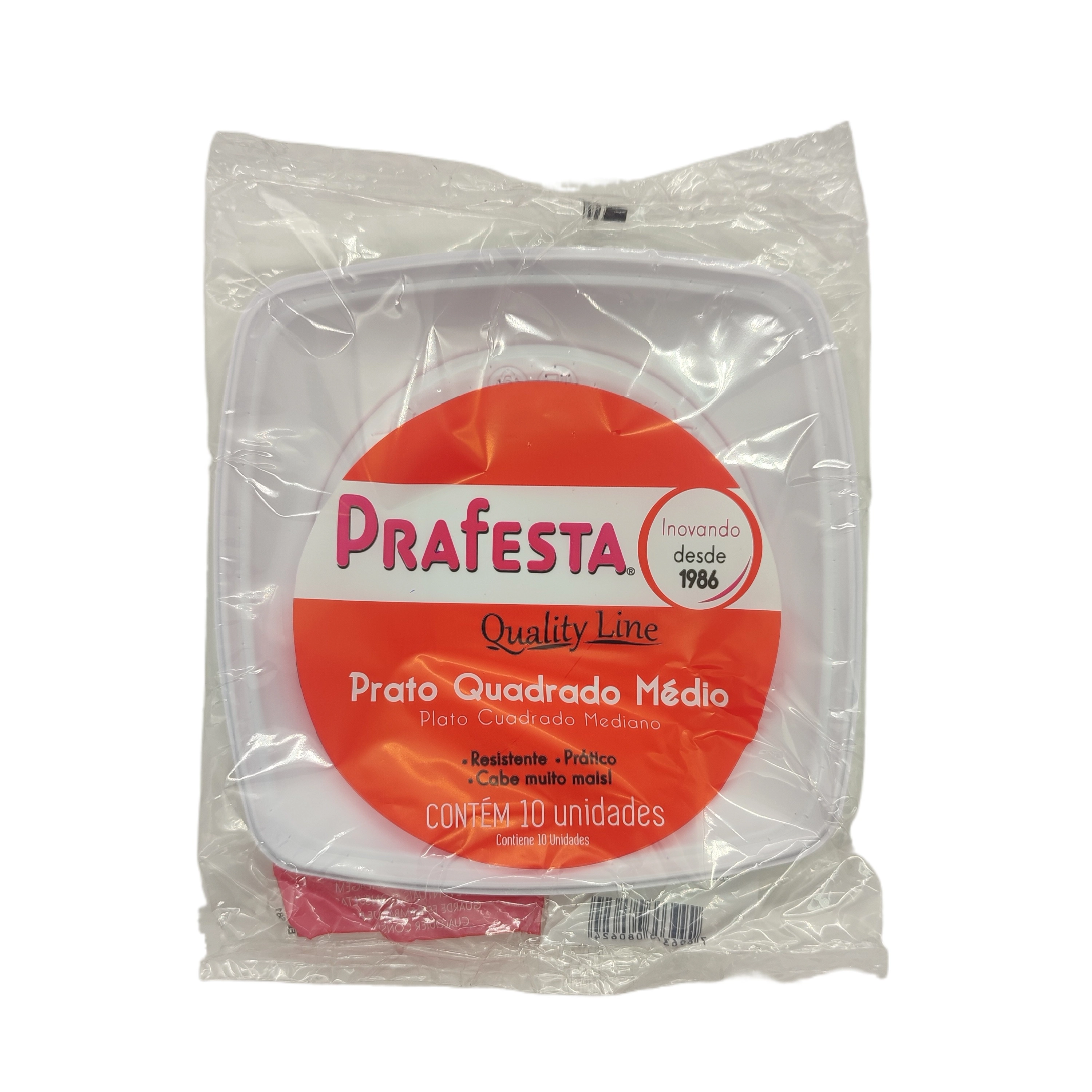 Prato De Plástico Descartável Quadrado Termoformado Branco