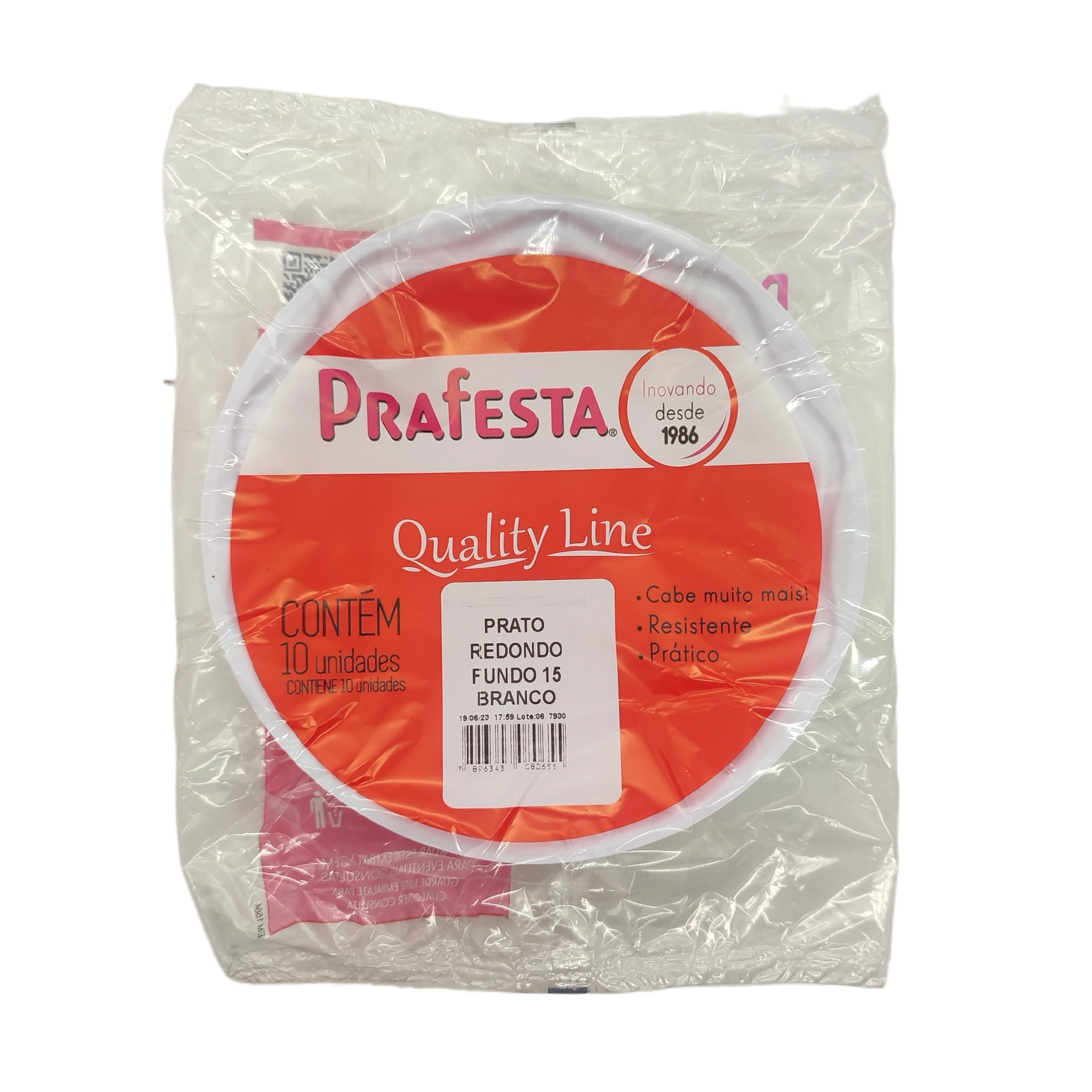 Prato Prafesta C/10un Red Fdo Bco 15