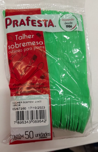 Colher Sob Prafesta Verde C/50