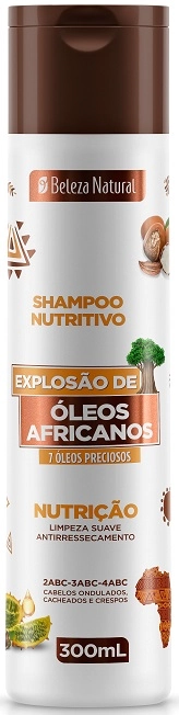 Shampoo Nutritivo Beleza Natural Explosão De óleos Africanos Frasco 300ml